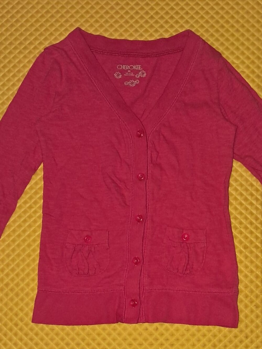 CHEROKEE Lightweight Stretch Cotton Hot Pink Cardigan Jacket